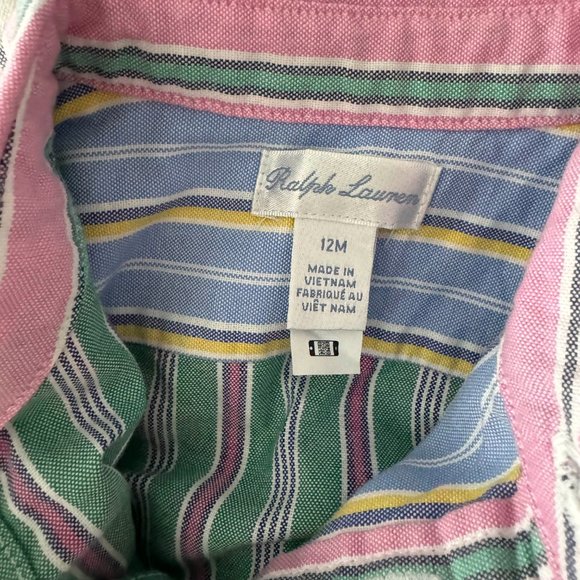 [NWOT] Polo Ralph Lauren Belted Cotton Oxford Fun Shirtdress - Size 12 Months - Picture 8 of 9